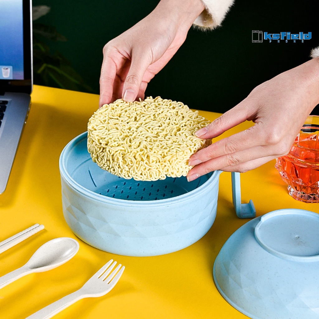 [VGI] 1 Set Noodle Bowl Microwave Dishwasher Plastic Ramen Bowl Set