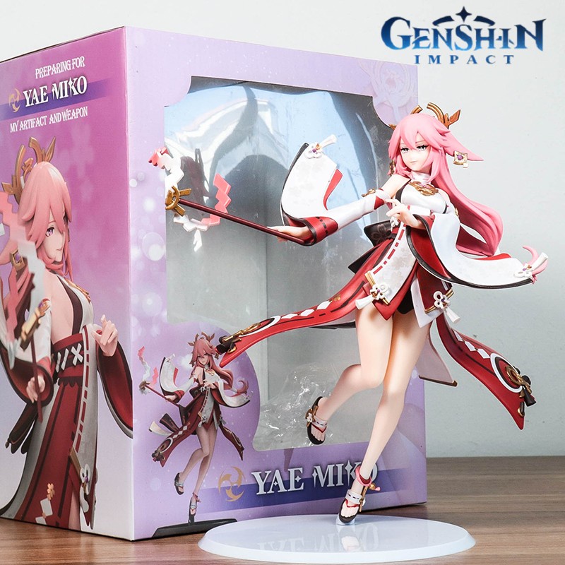 Game Genshin Impact Figures Yae Miko Model Dolls Figurines Anime Sexy Beautiful Girl Action