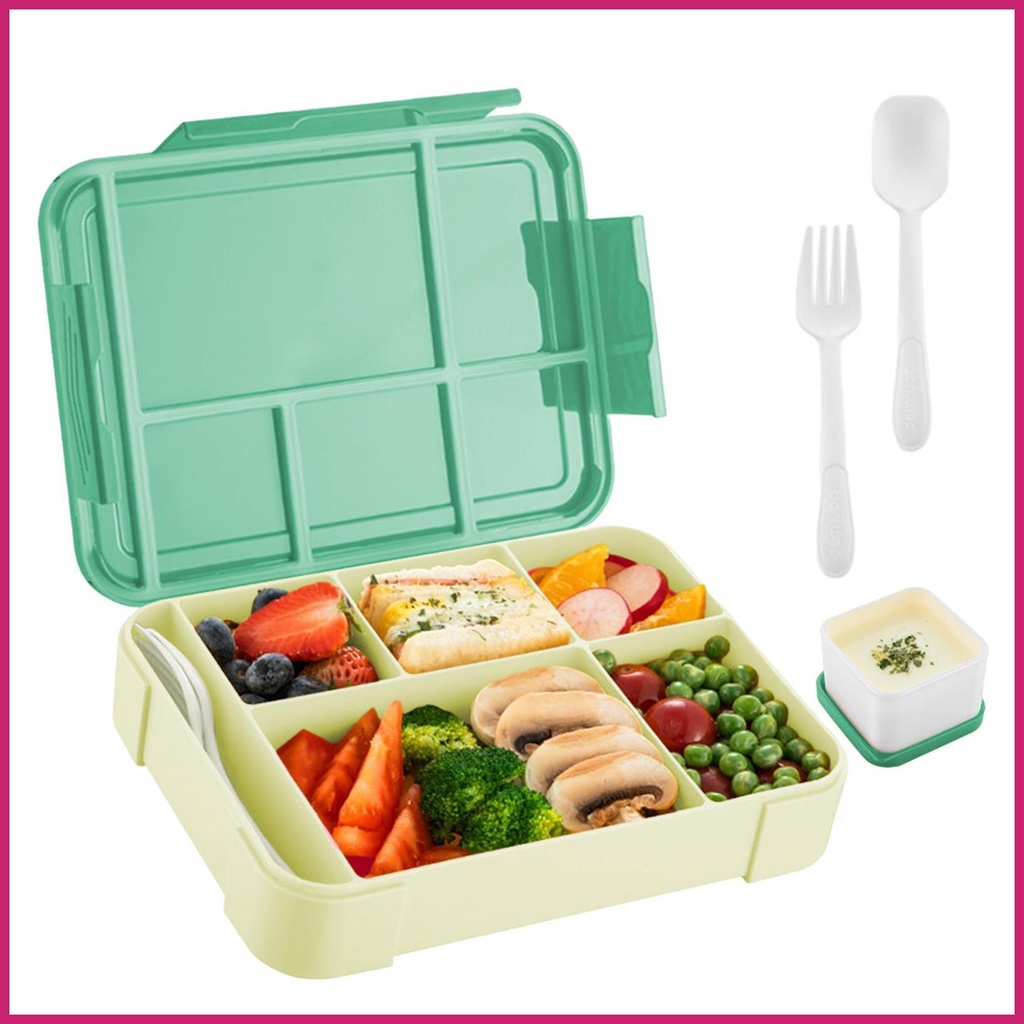 Toddler Lunch Box 6 Partitions Bento Lunch Box Containers Reusable ...