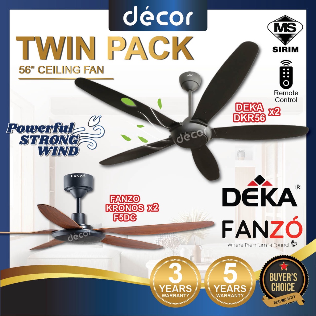 [TWIN PACK] DEKA Fan FANZO Fan DEKA DKR56 DEKA KRONOS F5DC AC DC Motor