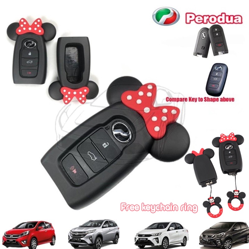 [READY] Silicone Perodua Ativa Myvi Bezza Aruz Axia Car Key Cover Shine