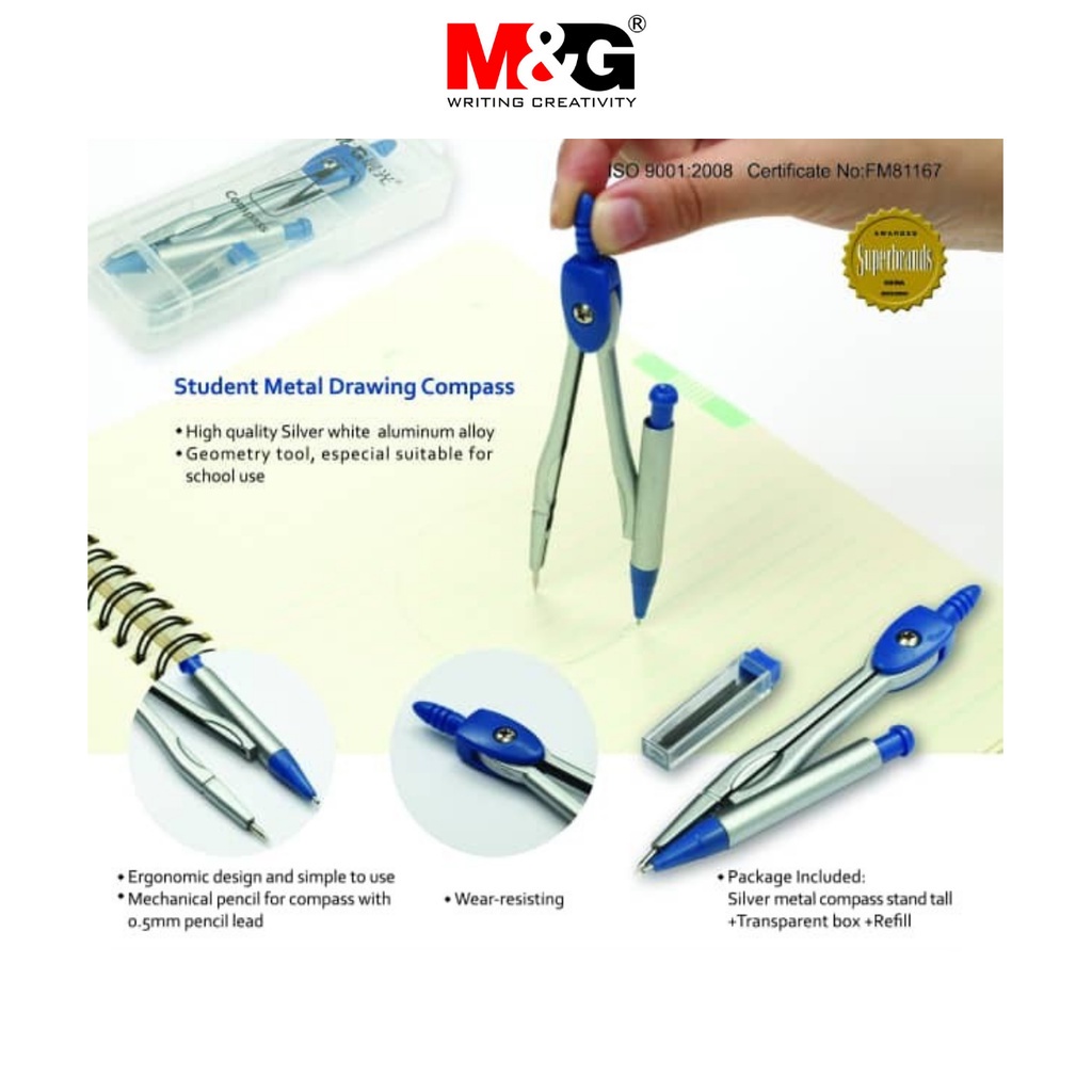 M&G Drawing Compass with Pencil Lead ACS90805 | Shopee Malaysia