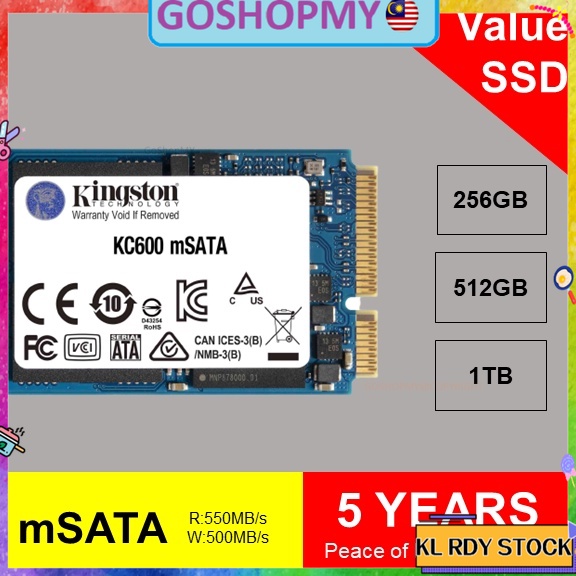 Kingston Kc600 Msata 3d Tlc Nand Internal Solid State Drive 256gb 