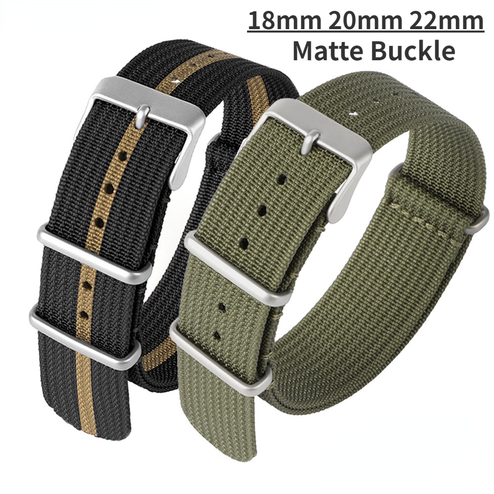 Cinturino Nato Nylon Zulu PVD 20mm - Strisce Nero/Rosse - Impermeabile E Resistente