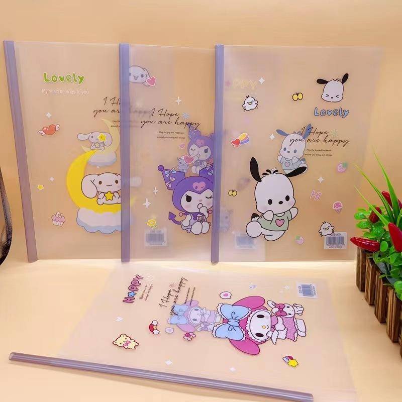 4Pcs Sanrio A4 Folder Test Paper and Document Rod Clamp File Folder ...