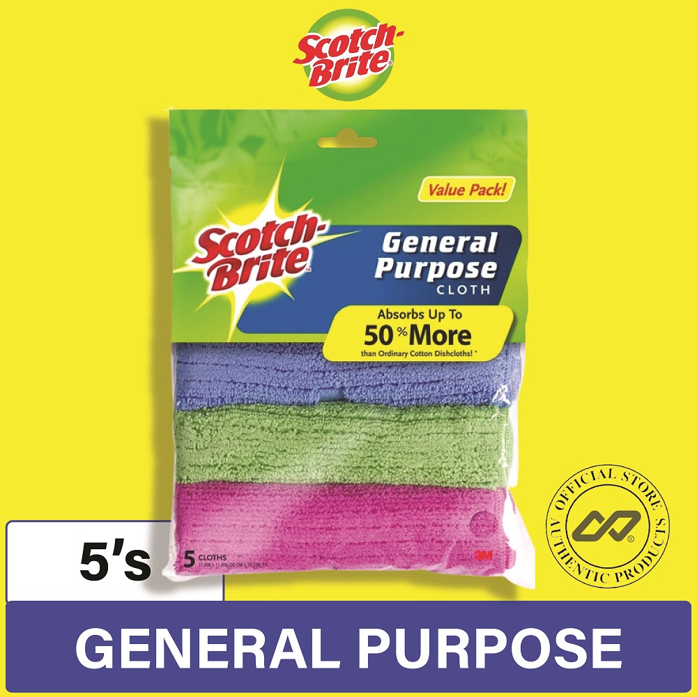 3M SCOTCHBRITE General Purpose Microfiber Cloth (5's) Shopee Malaysia