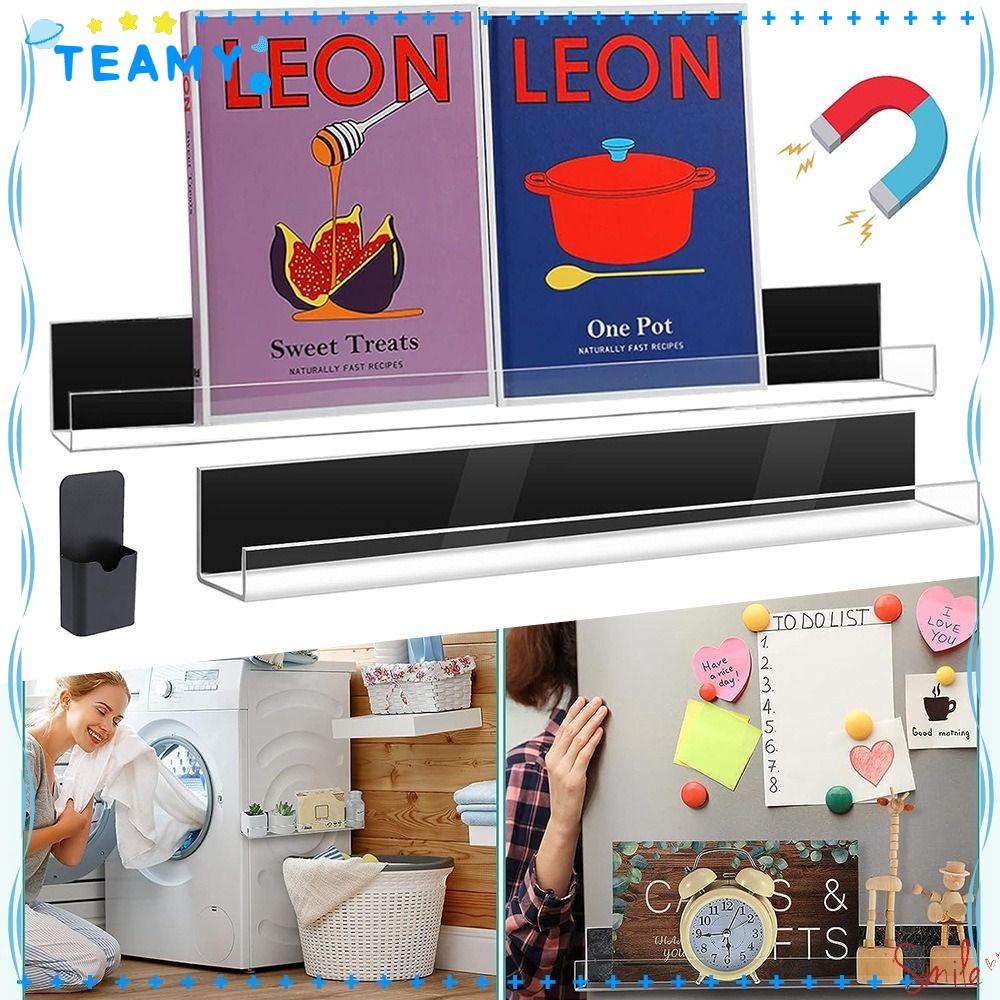 TEAMY Whiteboard Bookshelf, Reusable Acrylic Book Display Rack