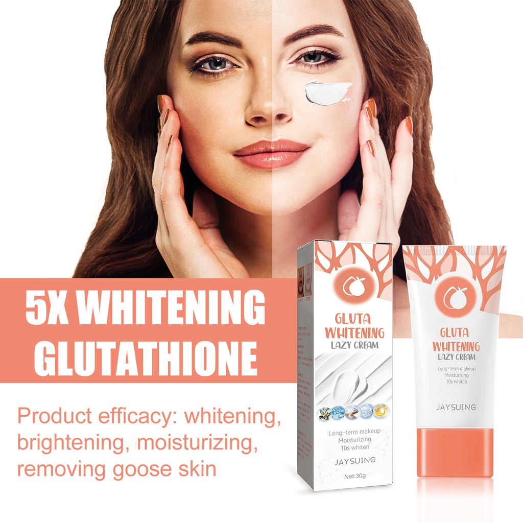 JAYSUING Gluta Whitening Lazy Cream 30g Face long-lasting coverage ...