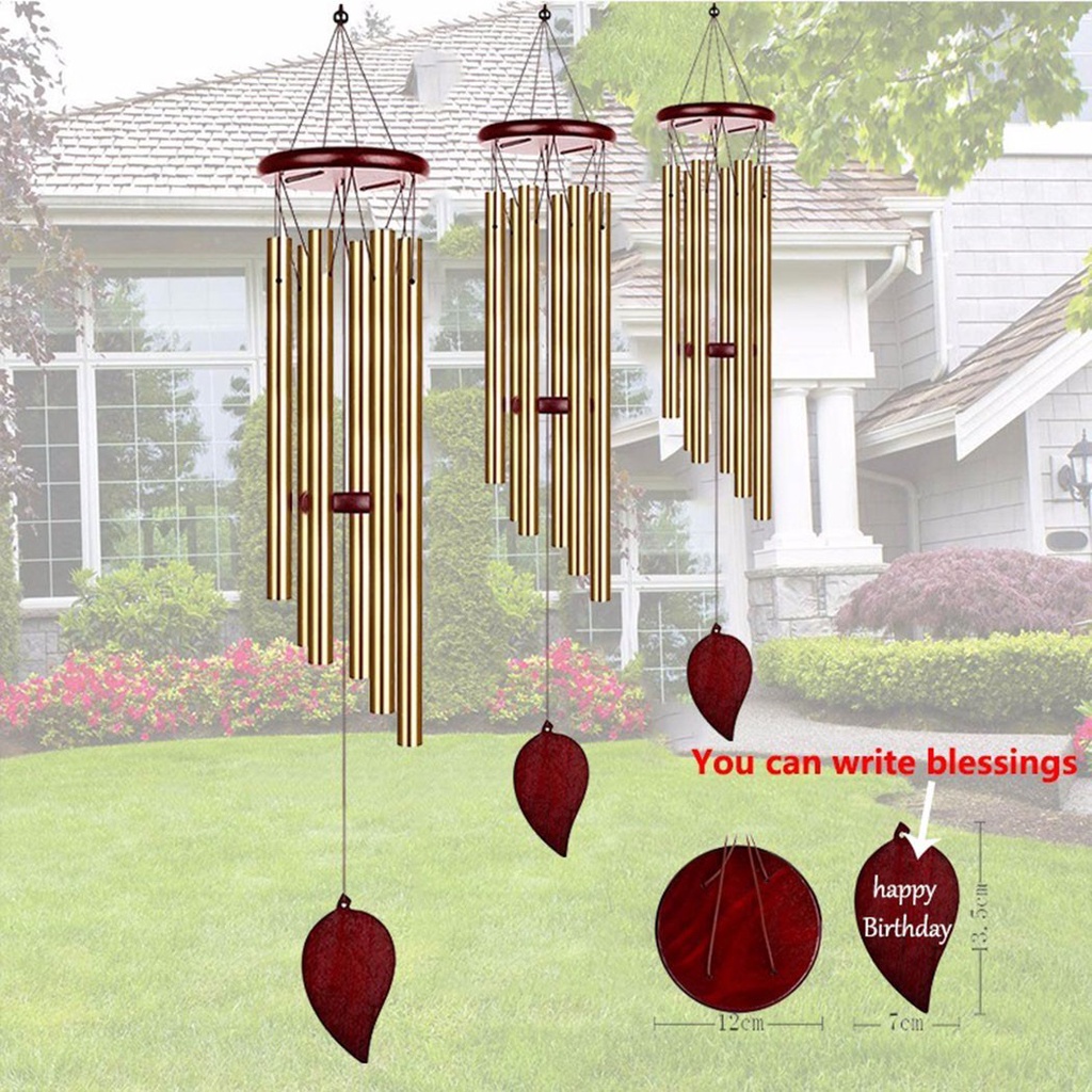 Metal Wind Chimes 6 Tubes Lucky Wind Chime Good Luck Bell Decorations