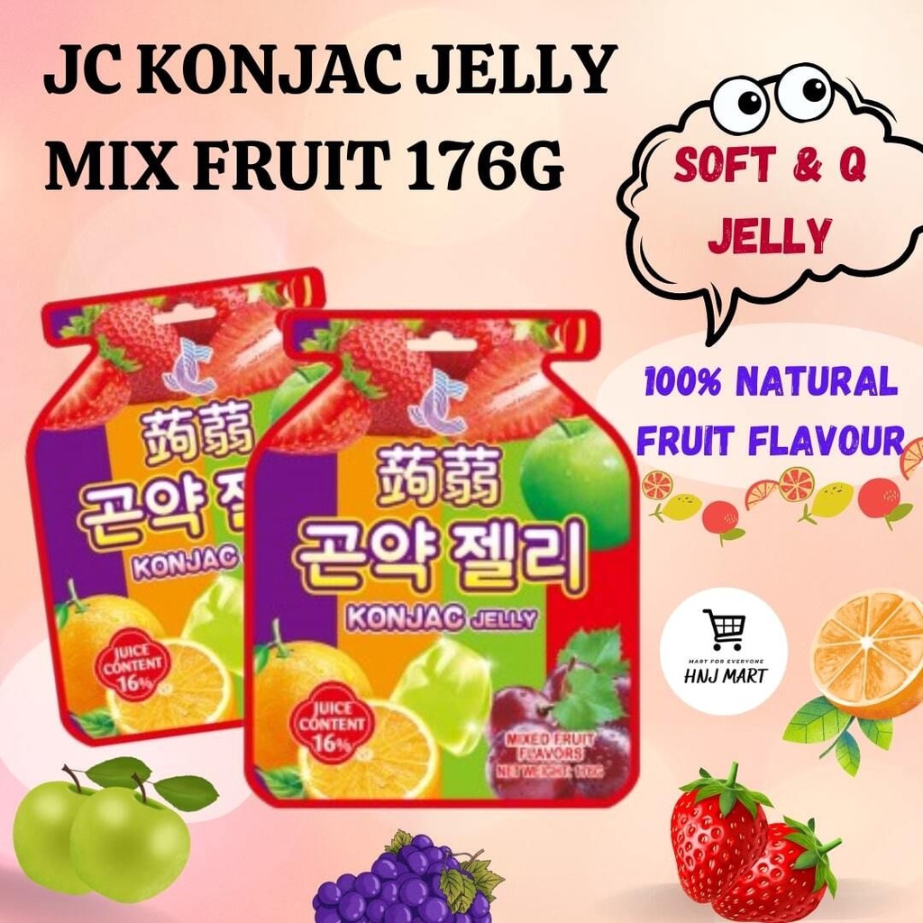 Halal Konjac Jelly 176g Grape Orange Green Apple Strawberry Jelly