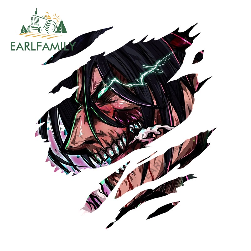EARLFAMILY 13cm Attack on Titan Anime Tear Car Stickers Waterproof ...