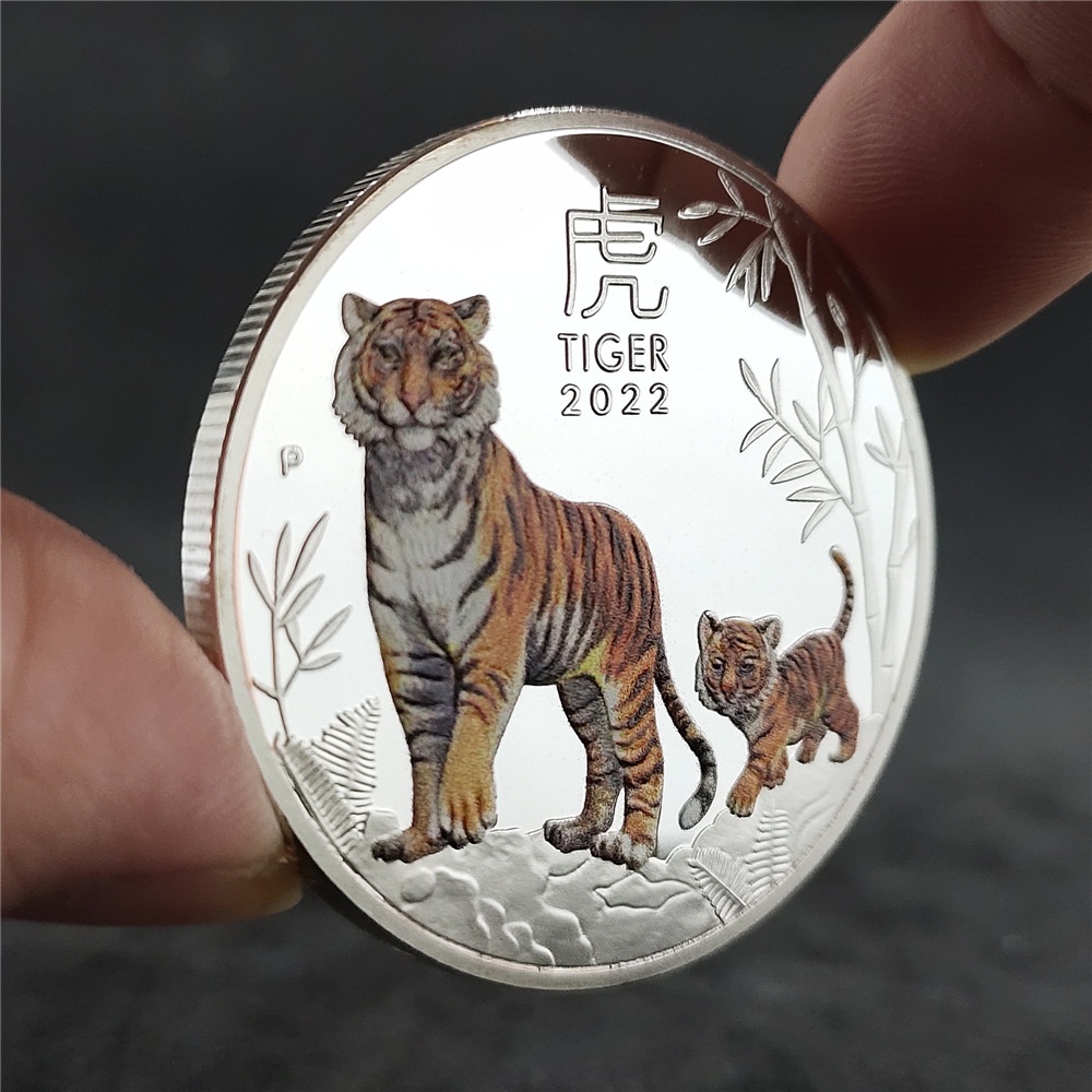 Gold Silver Coin Tiger Animal Non-currency Coins Year The Plated Coin 1 ...