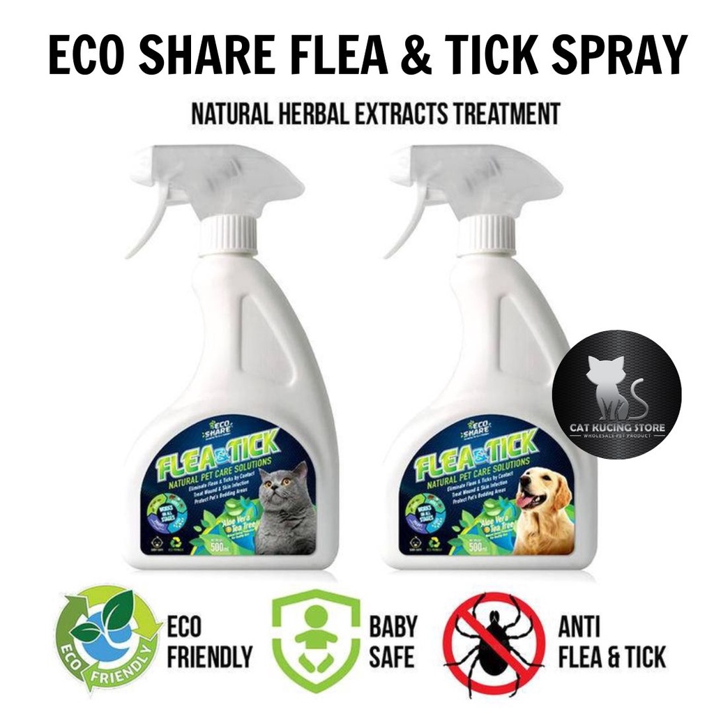 Image showcasing Eco Share Quick Care Flea & Tick Natural Pet Care Solutions Spray For ...