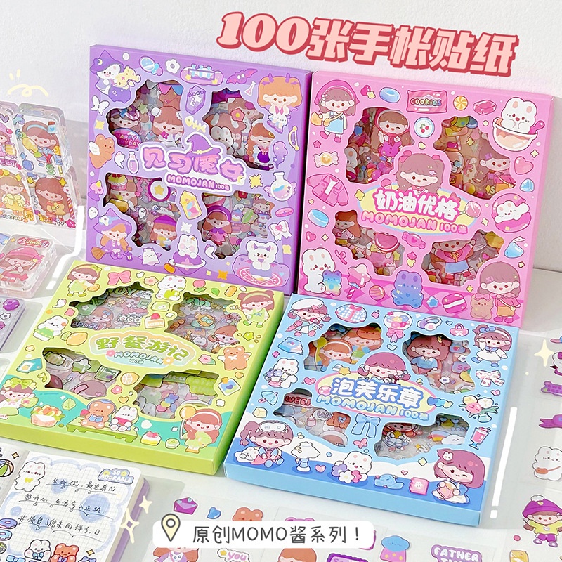 (100 PCS/box) Notebook Sticker Set Guka Transparent PET Waterproof ...