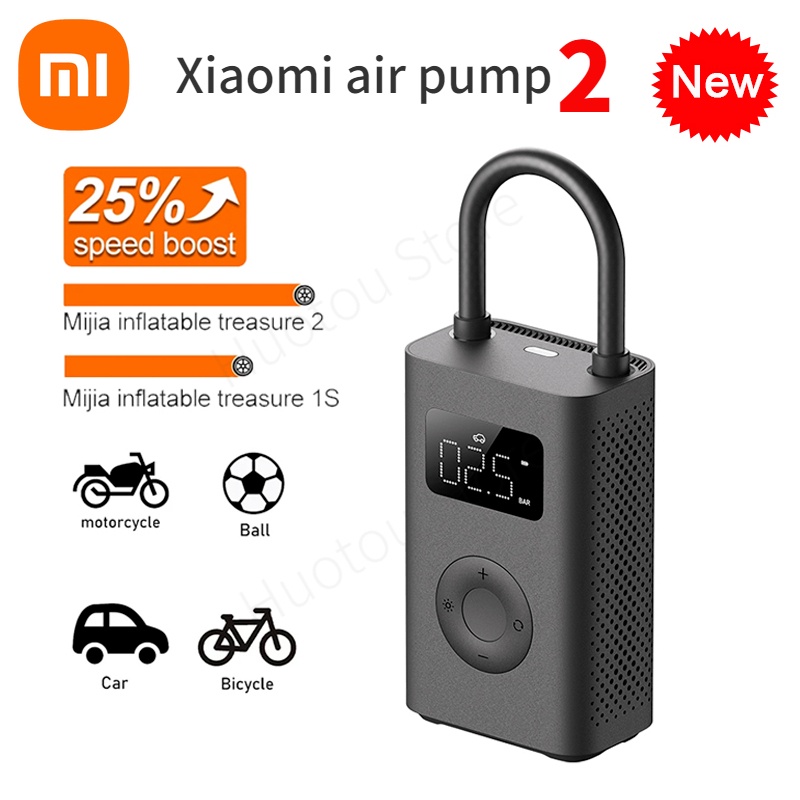 Xiaomi Mijia Air Pump 2 Portable Universal Electric Air Compressor Tire  Sensor Mi Inflatable Treasure for Soccer Motorcycle Car