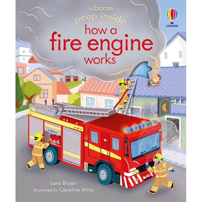 (Original) Usborne Peep Inside how a Fire Engine works | Shopee Malaysia