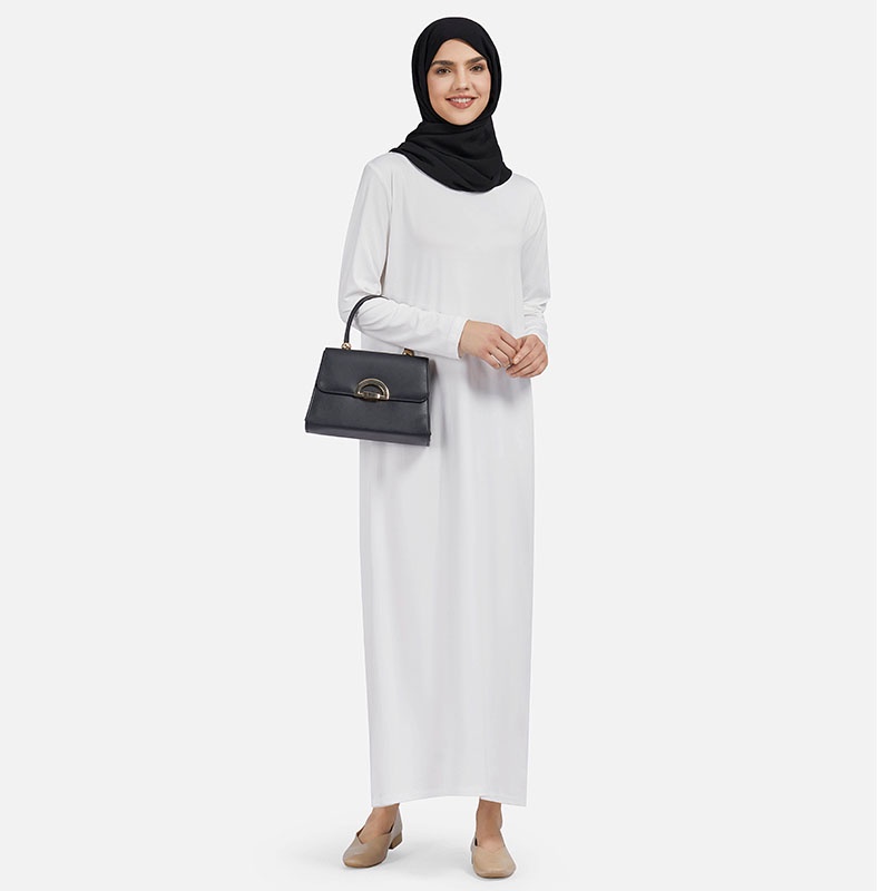 Ready Stock Inner Dress Inner Jubah Inner Robe Inner Kaftan Muslimah Dress Long Sleeves Plain Inner Basic Dress Baju