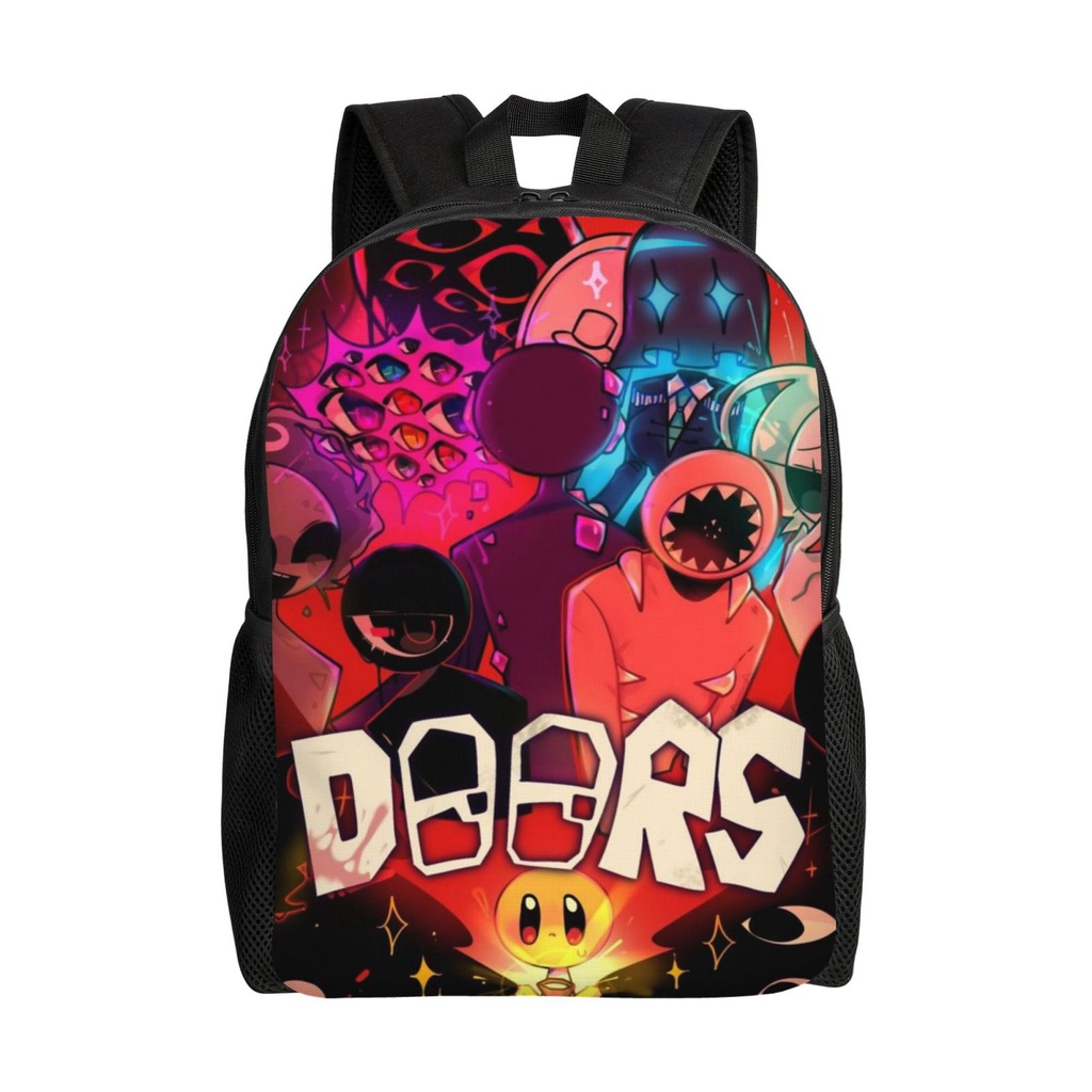 Roblox Doors Backpack Teenager School Bag Canvas Notebook Backpack Bag