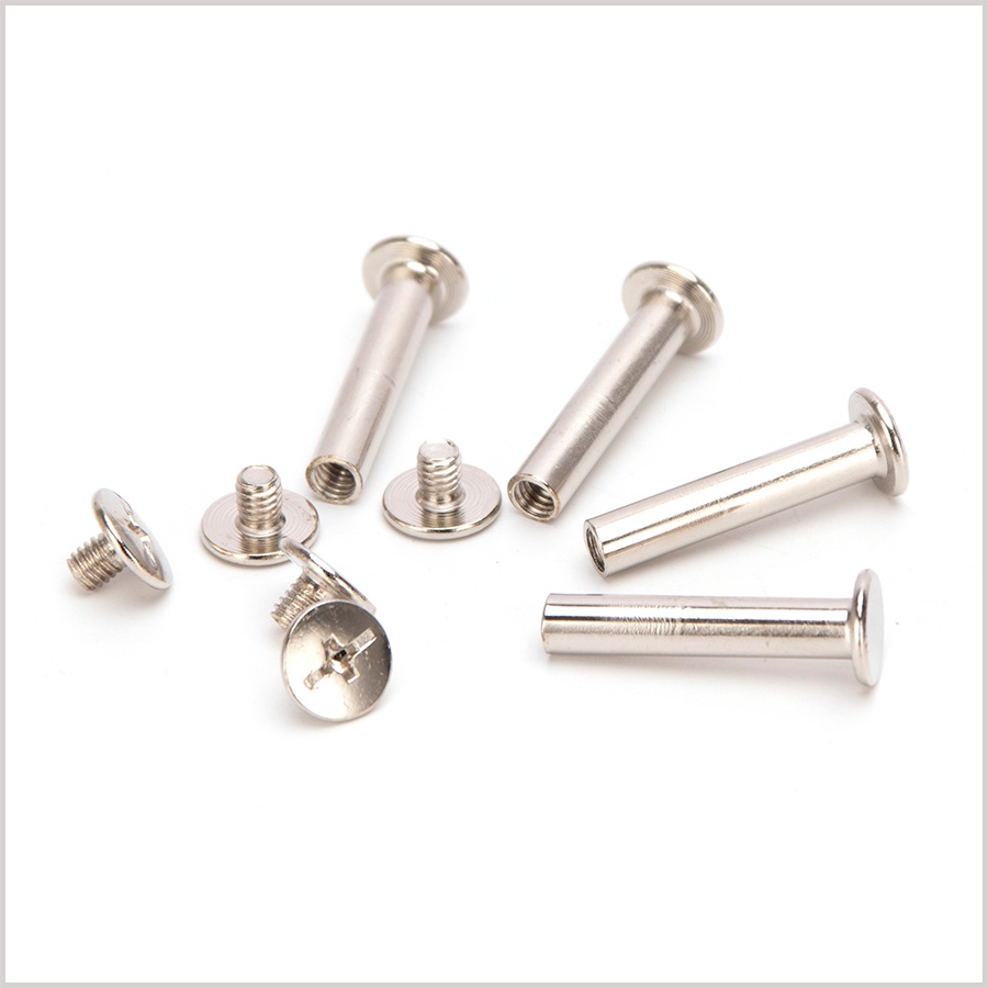 M5 Nickel Plated Phillips Chicago Screws Brass-Plated Binding Bolts ...