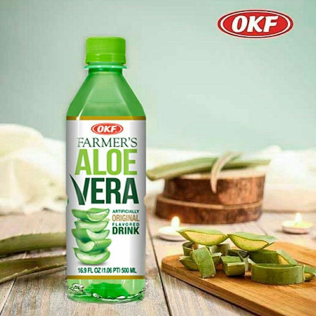 Pack Of 12 Aloe Vera Drinks OKF Farmer's Aloe Vera Drink, Fruit Punch, 16.9  Fluid Ounce (Pack Of 1  Shop Via Express Organic Pomegranate Juice