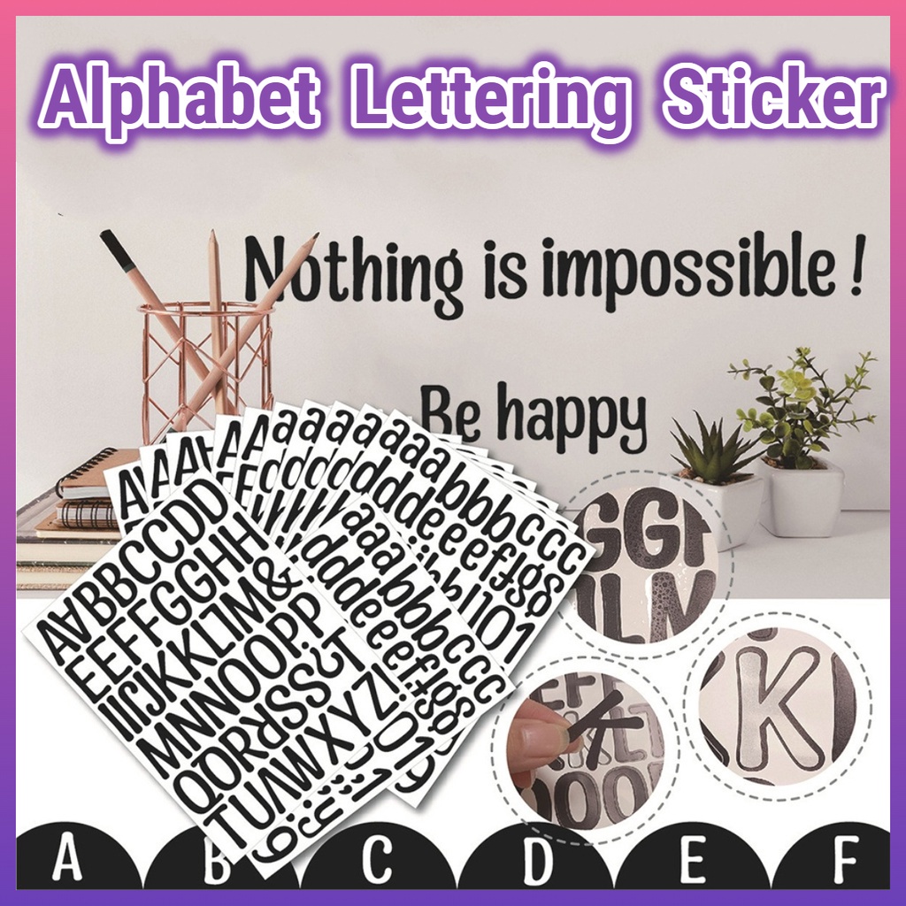 A-Z Black Color Lettering Alphabet Number Symbol Sticker For Kids ...
