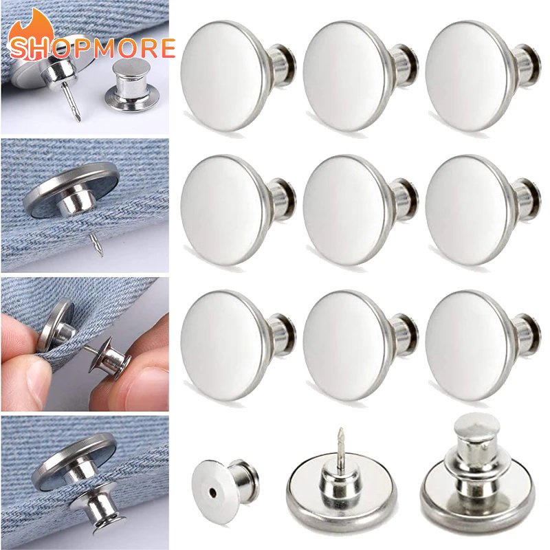 Jeans Buttons Replacement No Sewing Metal Button Repair Kit Nailless