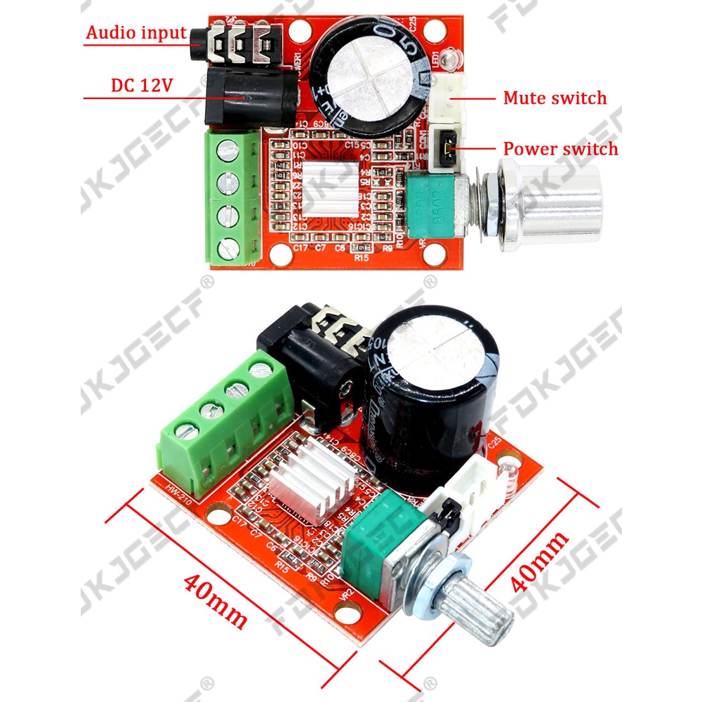 PAM8610 12V Mini Hi-Fi Audio Stereo Amplifier Board 2X10W Dual Channel D Class for DIY Audio Projects | UK