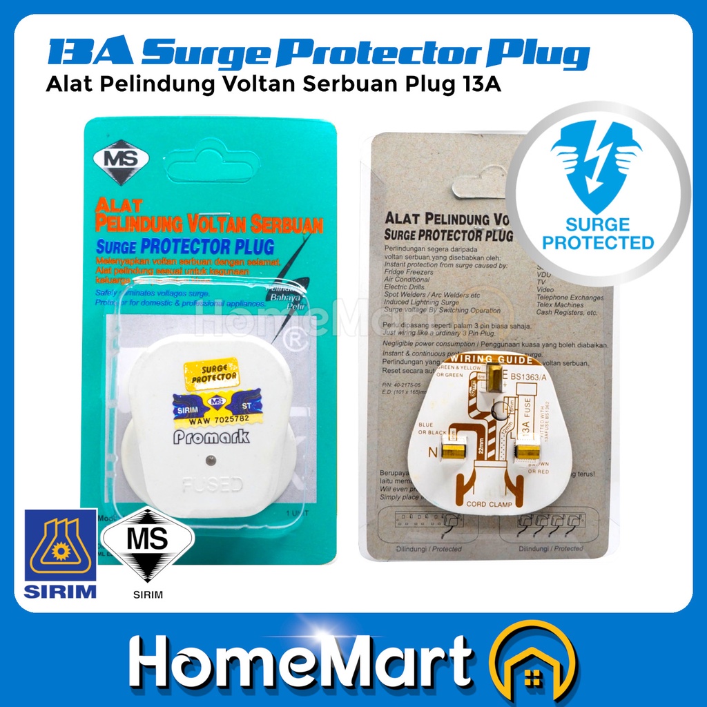 PROMARK Surge Protector 13A Plug Alat Pelindung Voltan Serbuan SIRIM 3 ...