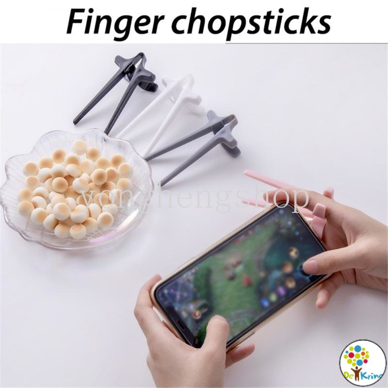 DK Creative Finger Chopsticks for Gamers Gaming Handsfree Snack Clips Food Tweezers Tongs Lazy