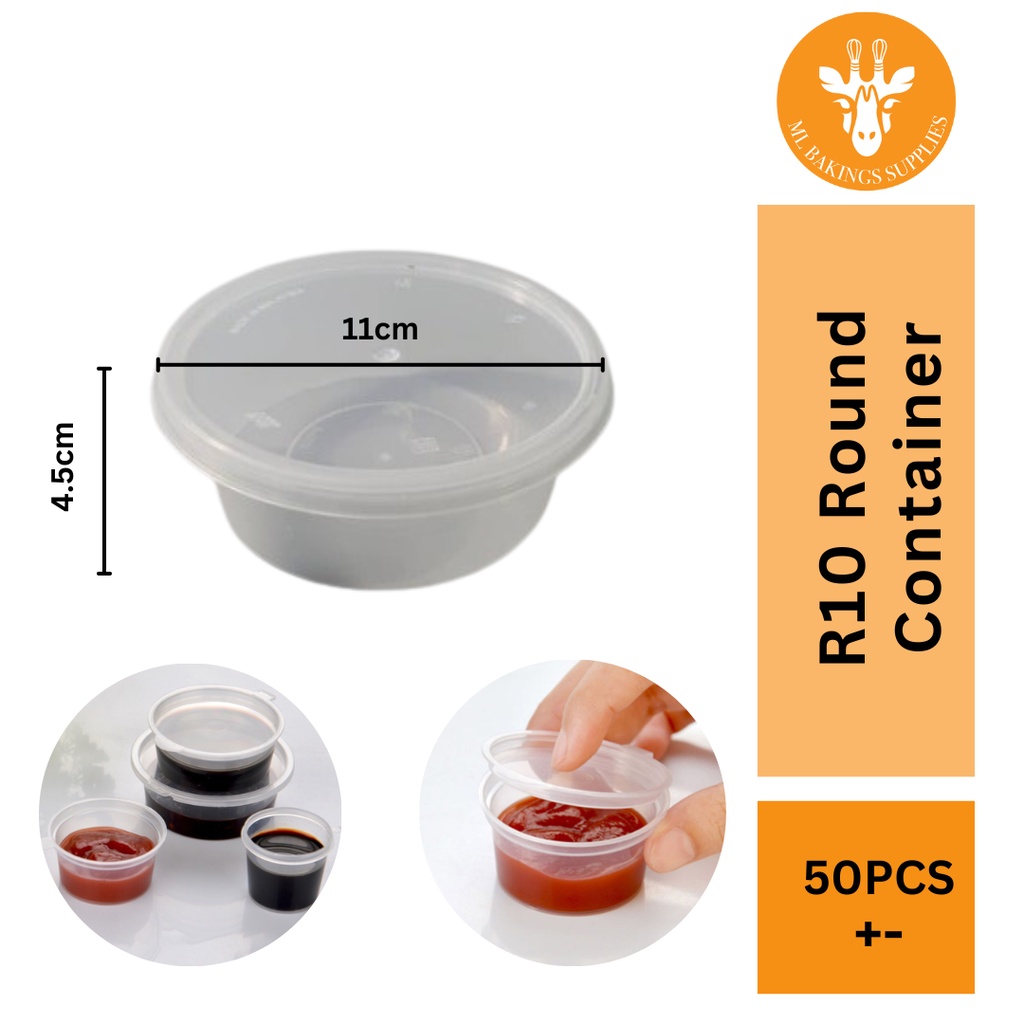 [READY STOCK] R10 10oz PP Round Food Container 10 oz ( 300ml ...