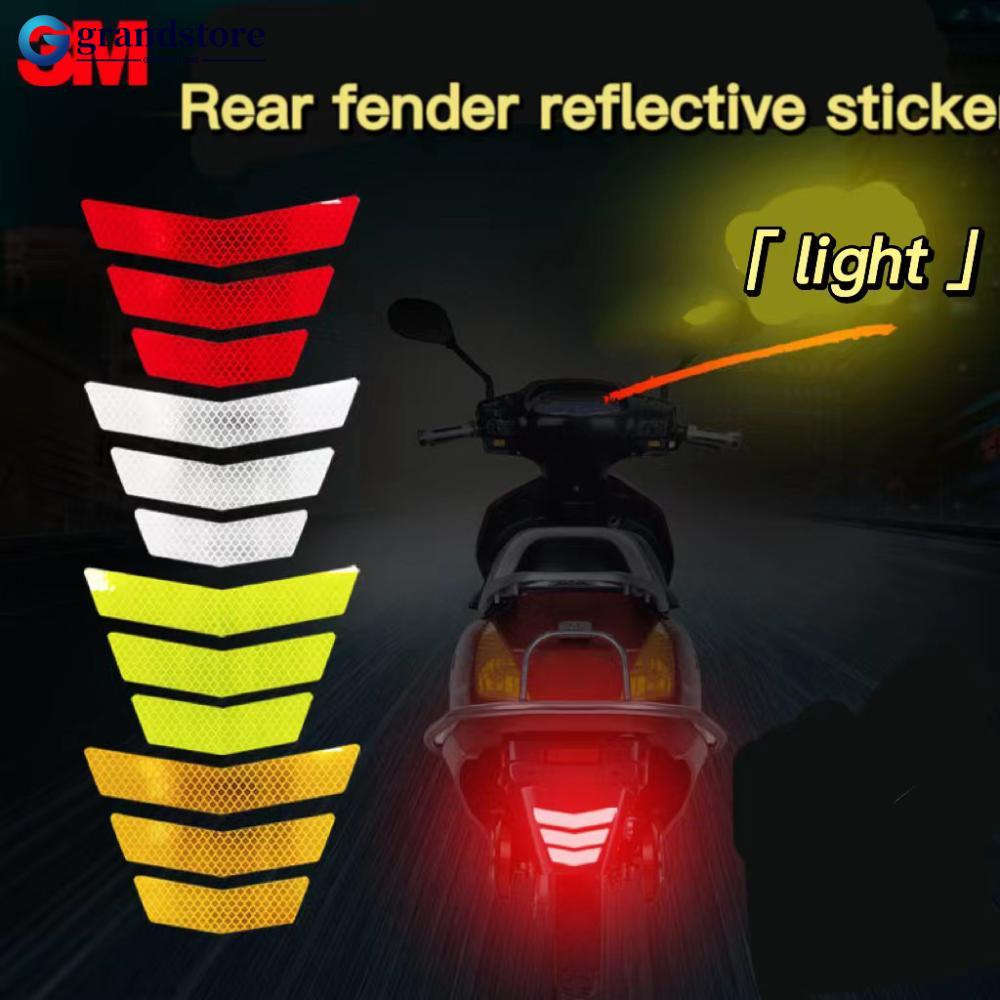 GRANDSTORE 3Pcs Motorcycle Stickers Reflective Warning Trapezoidal Tail ...