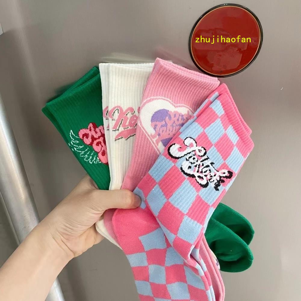 Spring and Summer Women's Socks Pink American Fashion Cotton Socks