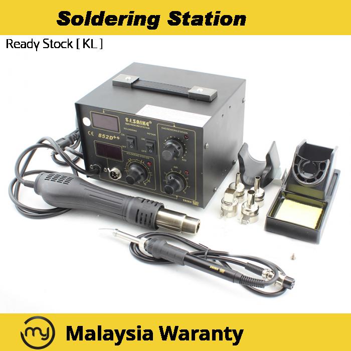 SAIKE 852D++ Digital Soldering Iron Hot Air Gun Rework Station | Shopee ...