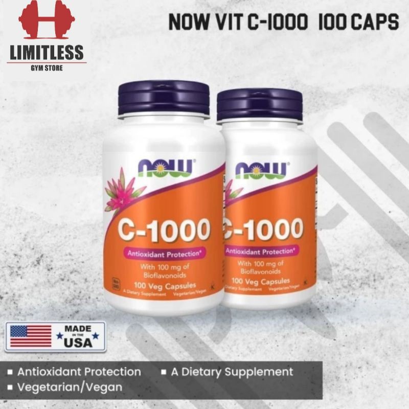 Now FOODS VIT C-1000 C1000 C 1000mg 1000mg 100cap Capsules | Shopee ...