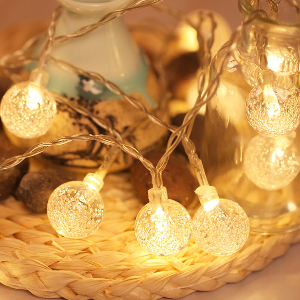 Raya 10M 100LEDs Fairy Crystal Ball Bubble AAA Battery String Lights ...