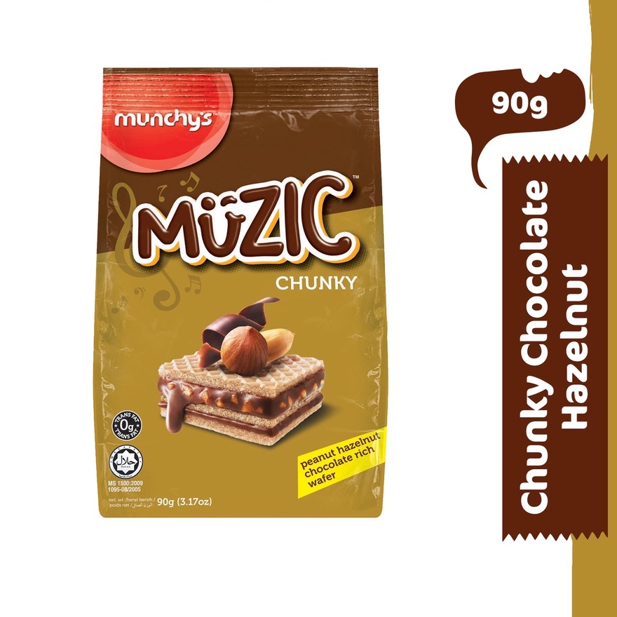 Munchy's Muzic Chunky Chocolate Hazelnut Wafer Bites 90g Shopee Malaysia