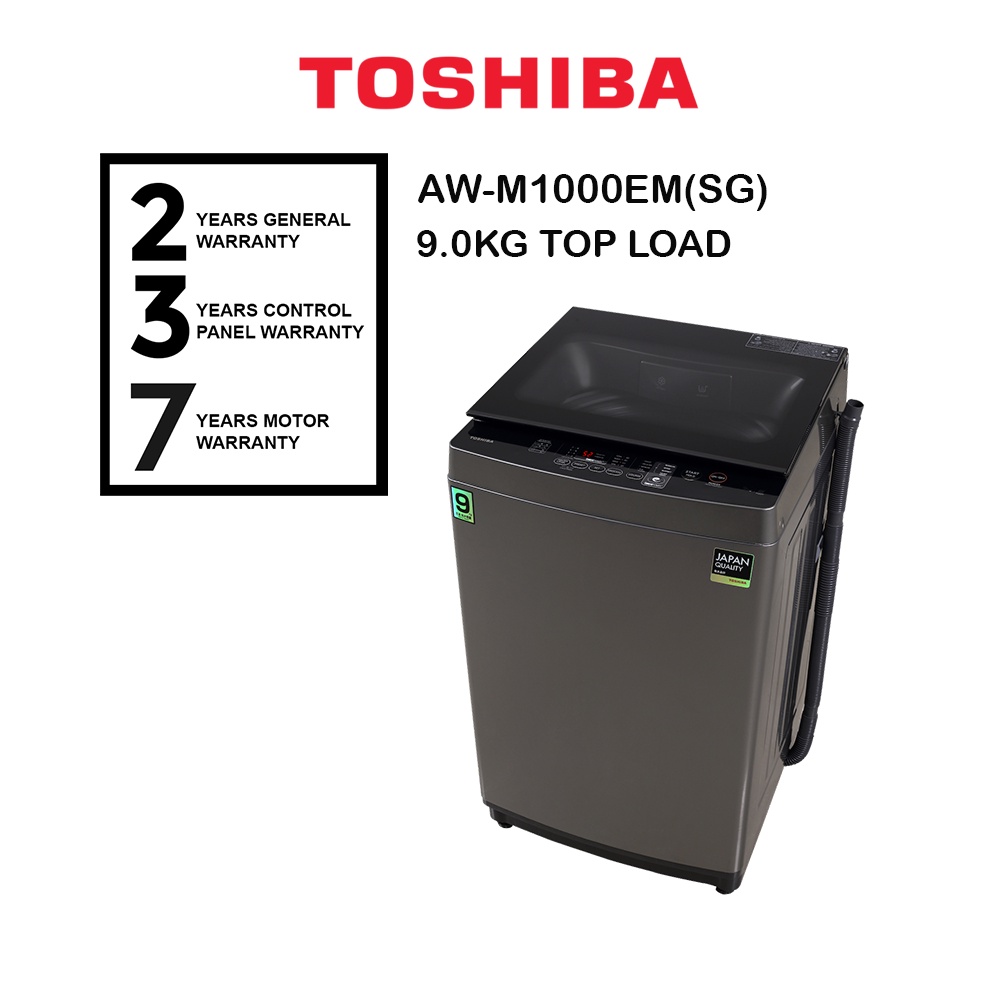 Toshiba Top Load NonInverter Washer Grey (9kg) AWM1000EMSG Shopee