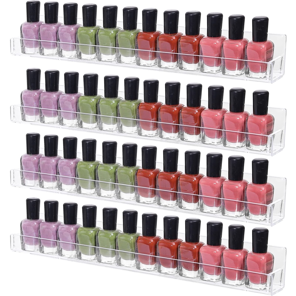 Nail Polish Rack Wall Mount Shelf,4 Pack Acrylic Nail Polish Organizer