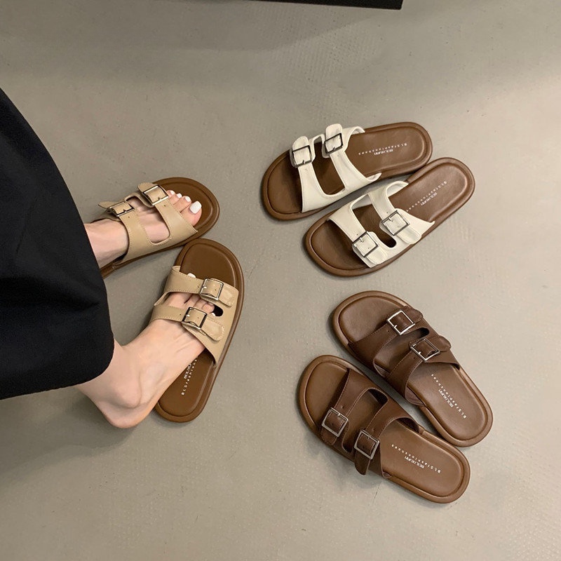 NEW ARRIVAL】Women Fashion Soft Sandals Outdoor Open Toe Flat Shoes Casual  Sandal for Ladies