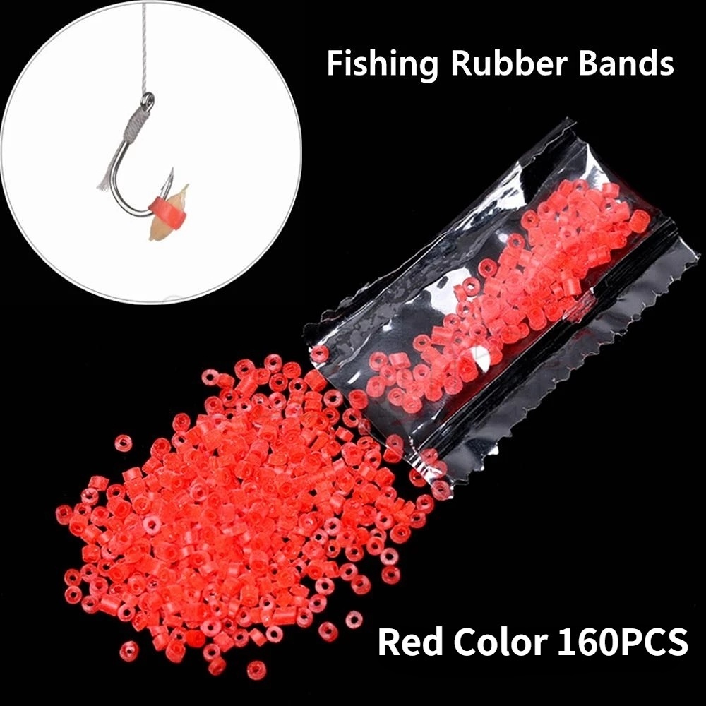 160pcs/pack Elastic Rubber Red Fishing Rubber Band/ Artificial ...