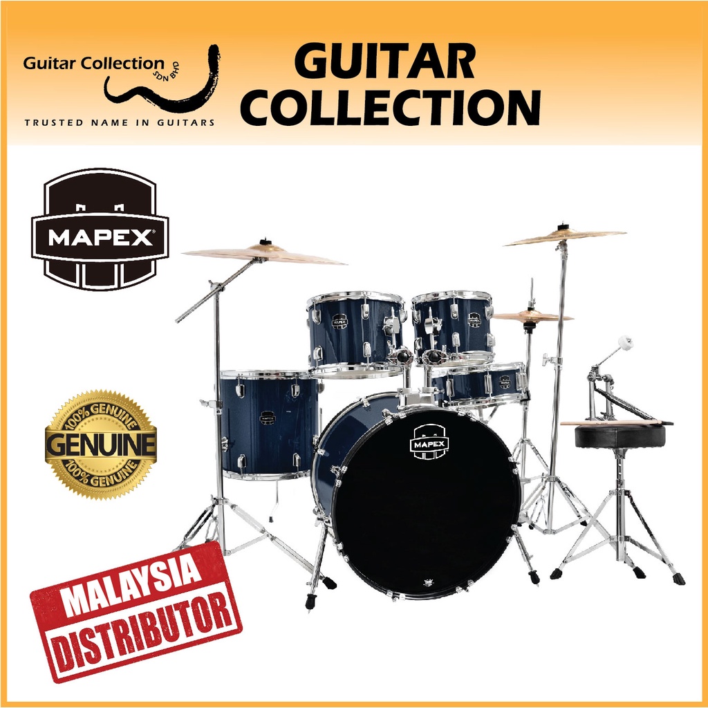 Mapex PRODIGY PDG5295FTCYB 5Piece Drum Set + 5 Pieces Hardware with