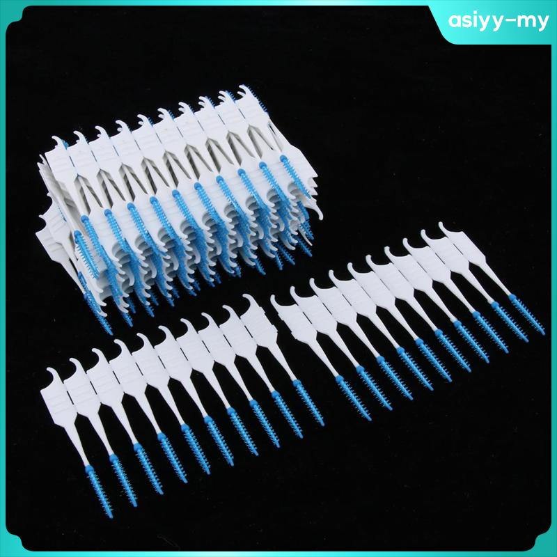 [AsiyyMY] Lot of 200pcs Brush Tooth Pick Flosser Toothpick Stick ...