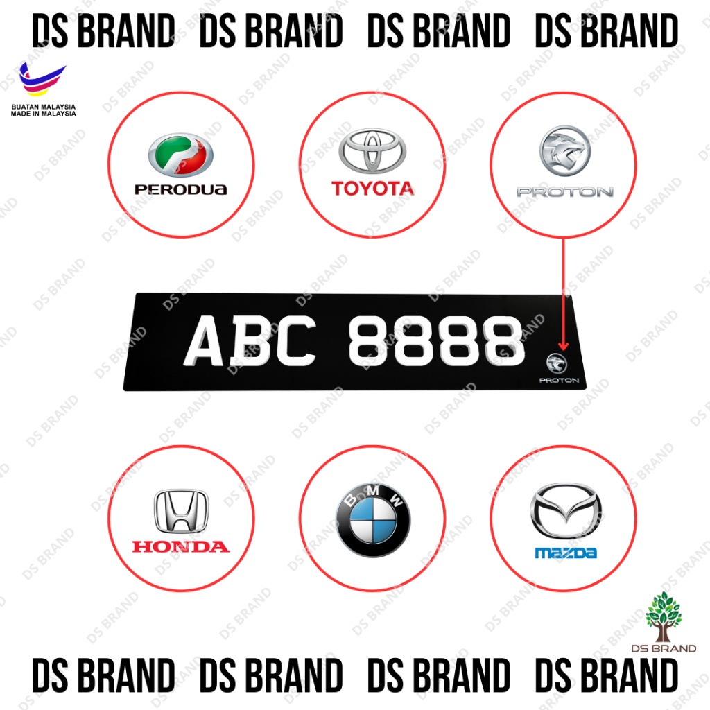 Plat Nombor Kereta 3D/ Car 3D Crystal Number Plate / Nombor 3D Plate ...