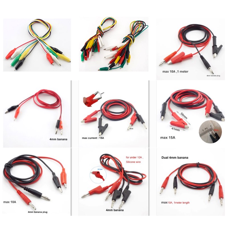 Dual head 4mm banana plugs Crocodile Alligator Clips to Banana ...