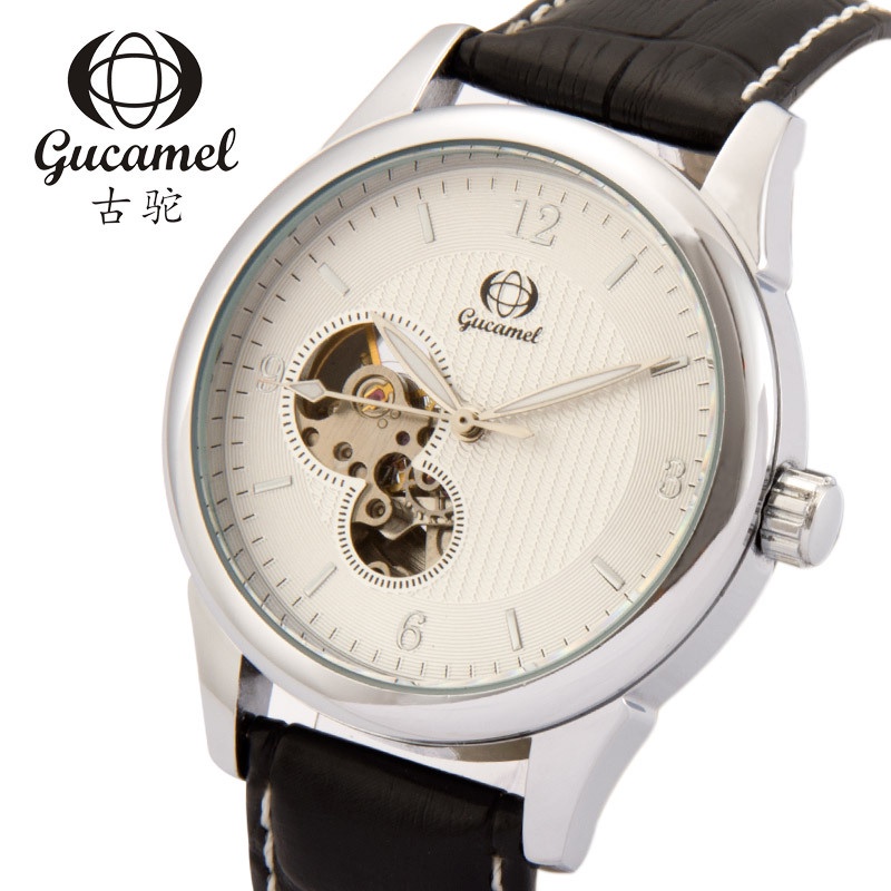 Gucamel Fashion Men s Mechanical Watch Fashion Transparent Hollow