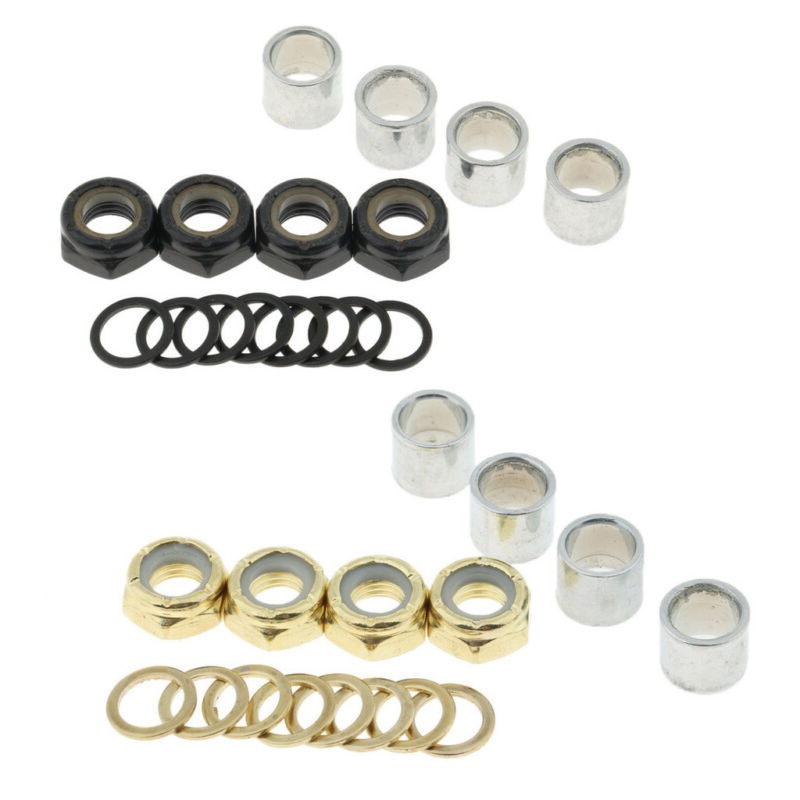 Skateboard Repair Kit with Bearing Spacers Washers Nuts for High