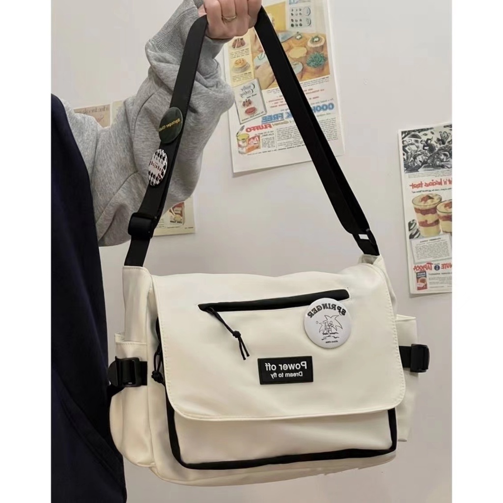 sling bag korean style Messenger Bag Japanese Simple crossbody bag Canvas Shopee Malaysia