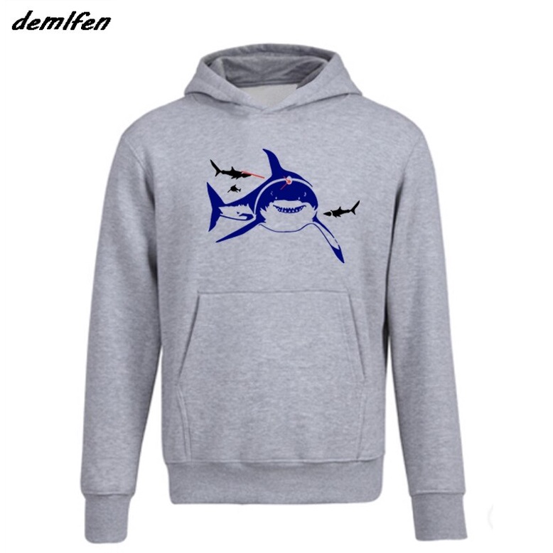 Men Hoody Sweatshirt Shark Lasers Sci Fi Geek Nerd Sharks Beam Hoodies ...