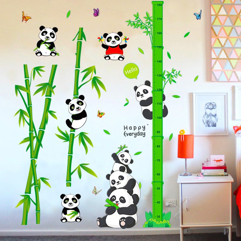 Cute Panda Sticker Wall Self stick Painting Bamboo Panda Wall Sticker