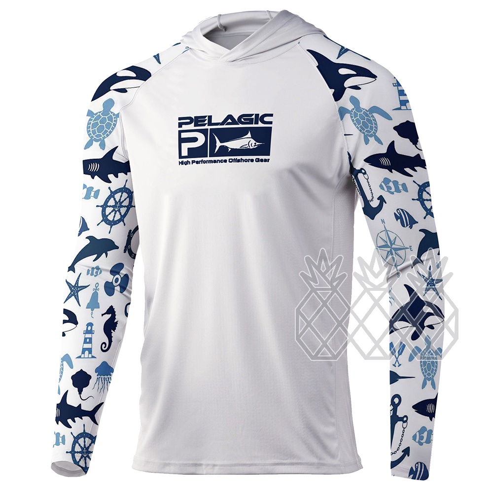 Pelagic Fishing Shirts UPF 50+ Breathable Fishing Hoodie Clothes Men Long  Sleeve Sweatshirts Summer Uv Protection Fishing Tops